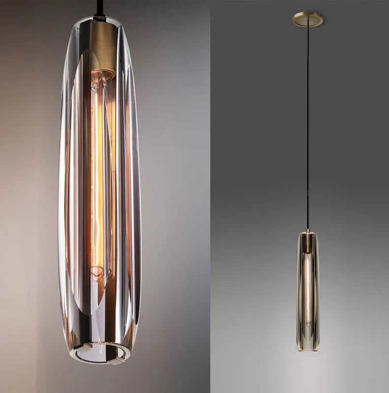 Suspension Design en Cristal "Mail de Cuivre Rouge"