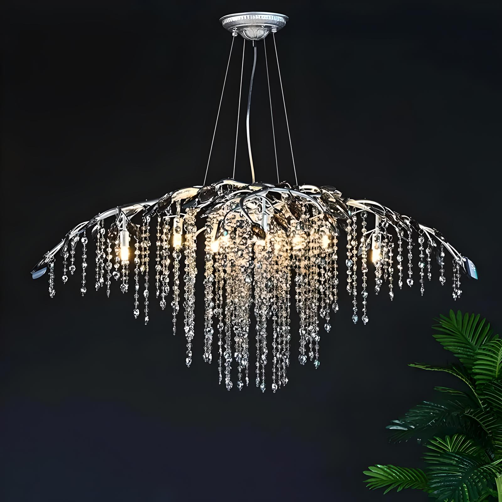 Lustre en Cristal Haut de Gamme "Pluie de Cristal"