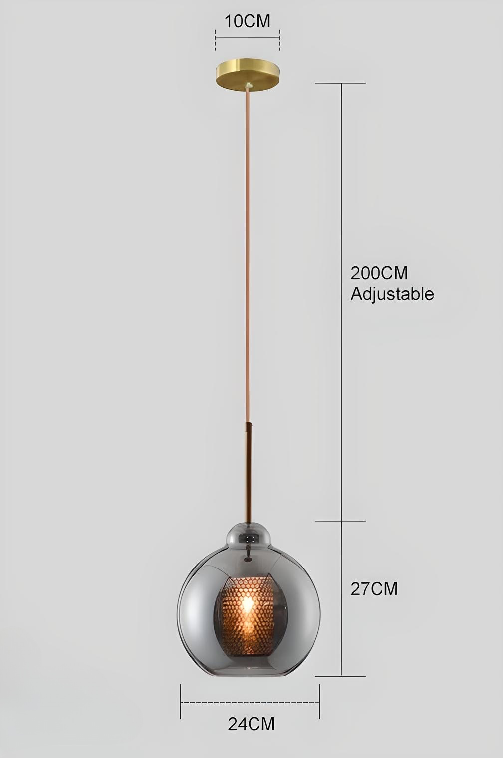 Suspension Design en Verre Moderne "Bougie Fumée"