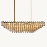 Lustre Rectangulaire à Plusieurs Niveaux en Verre Fumé Venezia 137cm
