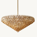 Lustre à Plusieurs Niveaux en Verre Fumé Venezia 156cm