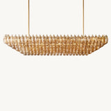 Lustre Rectangulaire à Plusieurs Niveaux en Verre Fumé Venezia 188cm