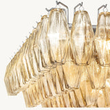 Lustre Rectangulaire à Plusieurs Niveaux en Verre Transparent Venezia 188cm