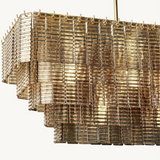 Lustre Rectangulaire en Verre Fumé Impérial 150cm