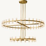 Lustre Rond à Deux Niveaux Rouage 152cm