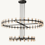 Lustre Rond à Deux Niveaux Rouage 152cm