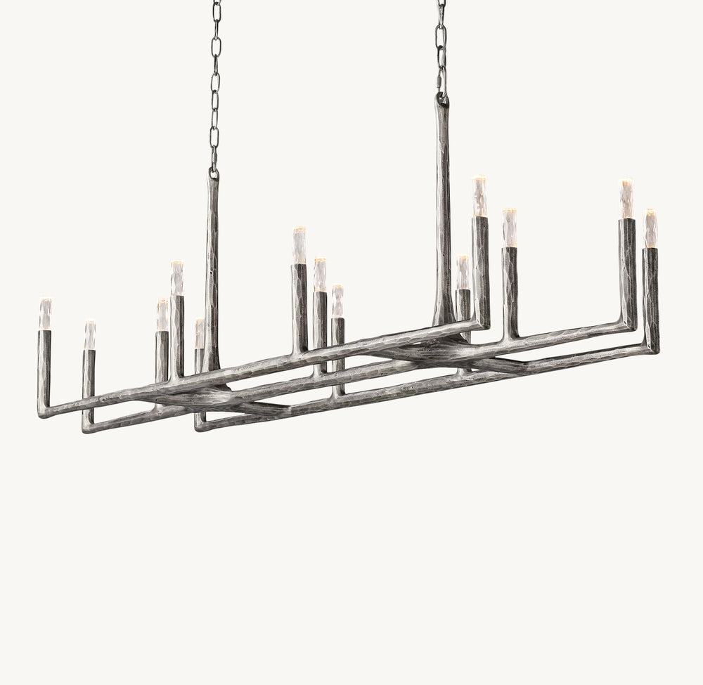 Lustre Linéaire Haut de Gamme Martelé à la Main "Vision" '183