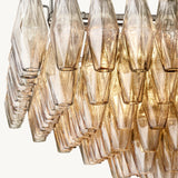 Lustre Rectangulaire à Plusieurs Niveaux en Verre Fumé Venezia 137cm