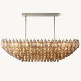 Lustre Rectangulaire à Plusieurs Niveaux en Verre Fumé Venezia 137cm