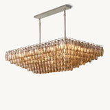 Lustre Rectangulaire à Plusieurs Niveaux en Verre Fumé Venezia 137cm