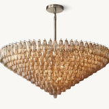 Lustre à Plusieurs Niveaux en Verre Fumé Venezia 156cm