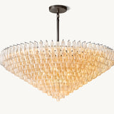 Lustre à Plusieurs Niveaux en Verre Transparent Venezia 156cm