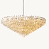 Lustre à Plusieurs Niveaux en Verre Transparent Venezia 156cm