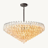 Lustre à Plusieurs Niveaux en Verre Transparent Venezia 93cm