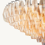 Lustre à Plusieurs Niveaux en Verre Transparent Venezia 93cm