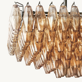Lustre Rectangulaire à Plusieurs Niveaux en Verre Fumé Venezia 137cm