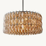 Lustre Rond en Verre Fumé Venezia 93cm