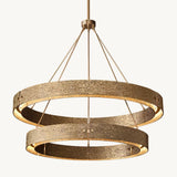 Lustre Rond à Deux Niveaux en Laiton Élysée 137cm