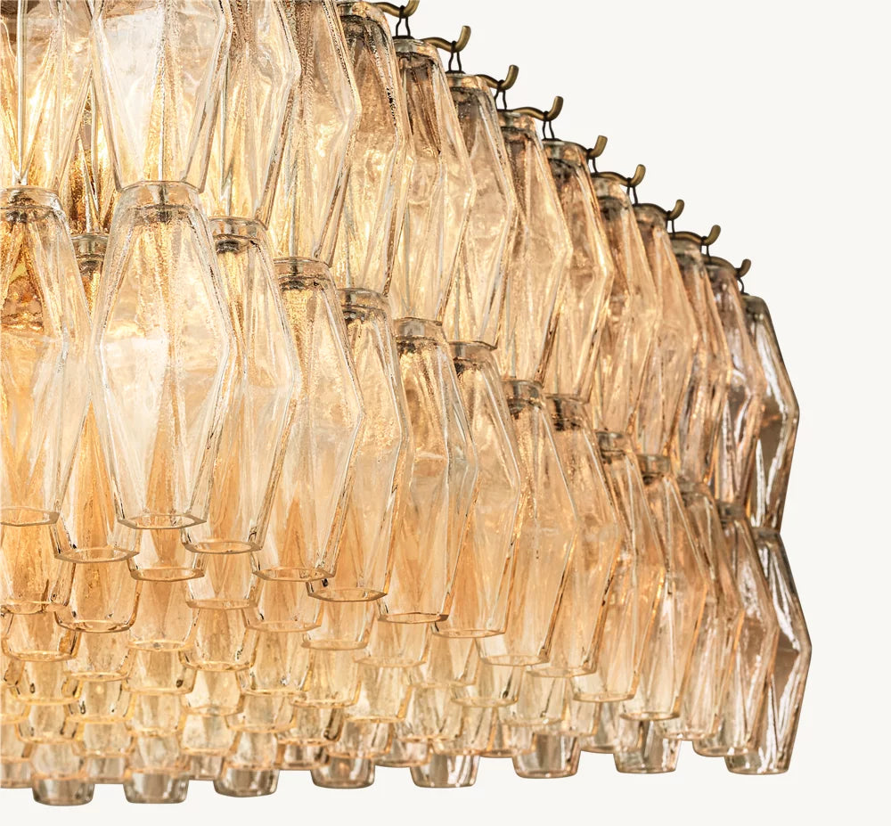 Lustre Rectangulaire en Verre Transparent "Venezia" '137