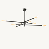 Lustre Mobile à Tige Gravé en Laiton Aubrac à 8 Lumières