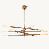 Lustre Mobile à Tige Gravé en Laiton Aubrac à 10 Lumières