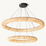 Lustre Rond à Deux Niveaux Opale 155cm