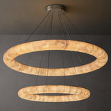 Lustre Rond à Deux Niveaux Opale 155cm
