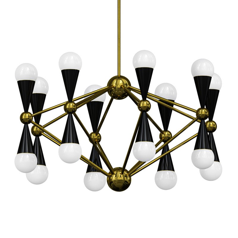 Lustre Moderne Haut de Gamme "Carcas" par Jonathan Adler